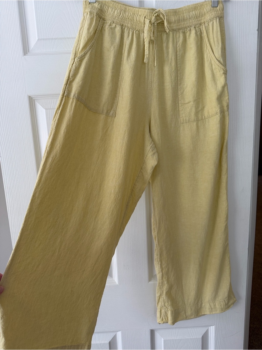 Cynthia Rowley Yellow Wide-Leg Drawstring Pants